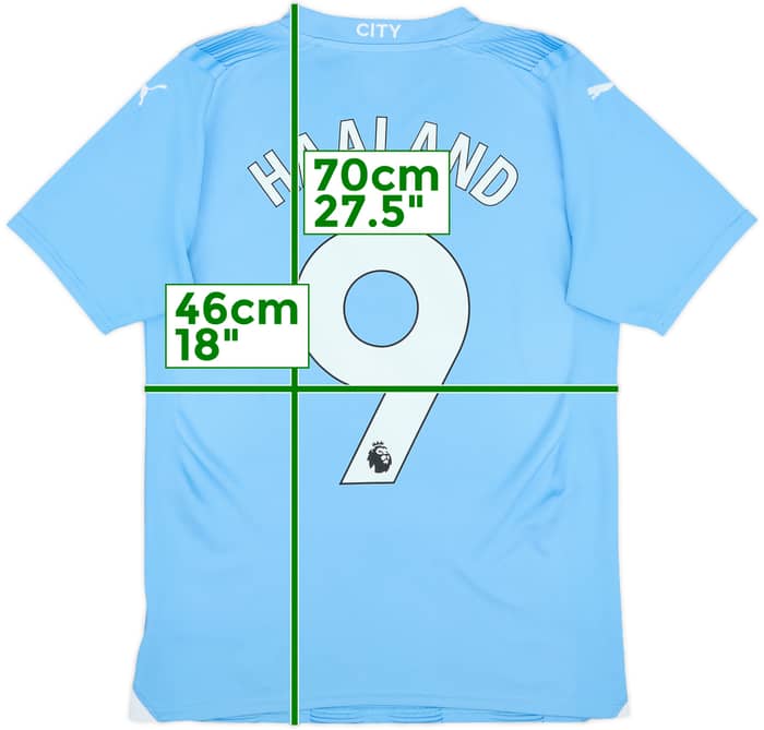 2023-24 Manchester City Home Shirt Haaland #9 - 9/10 - (S)