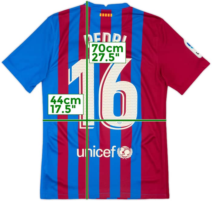 2021-22 Barcelona Home Shirt Pedri #16 - 9/10 - (S)