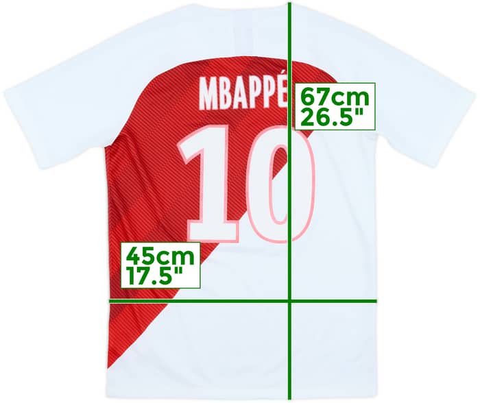 2018-19 Monaco Home Shirt Mbappe #10 - 7/10 - (XL.Boys)