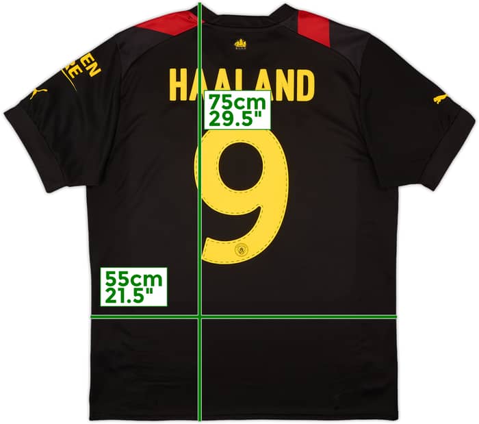 2022-23 Manchester City Away Shirt Haaland #9 - 9/10 - (L)