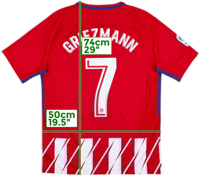 2017-18 Atletico Madrid Home Shirt Griezmann #7 - 9/10 - (M)