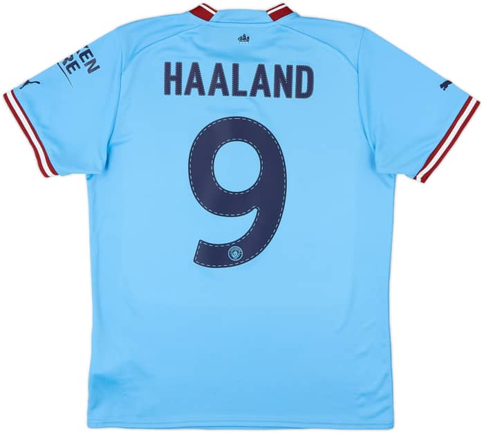 2022-23 Manchester City Home Shirt Haaland #9 - 9/10 - (M)