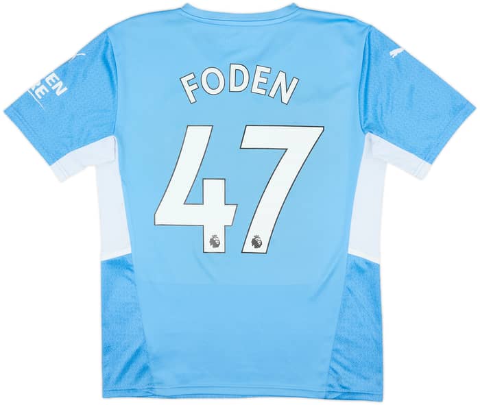 2021-22 Manchester City Home Shirt Foden #47 - 9/10 - (M)