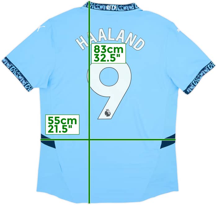 2024-25 Manchester City Authentic Home Shirt Haaland #9 - 10/10 - (XL)