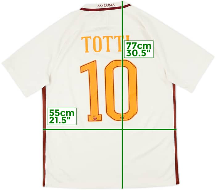 2016-17 Roma Away Shirt Totti #10 - 6/10 - (L)