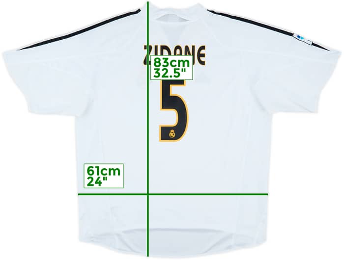 2004-05 Real Madrid Home Shirt Zidane #5 - 8/10 - (XL)