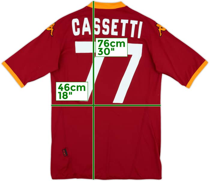2007-08 Roma Home Shirt Cassetti #77 - 6/10 - (L)