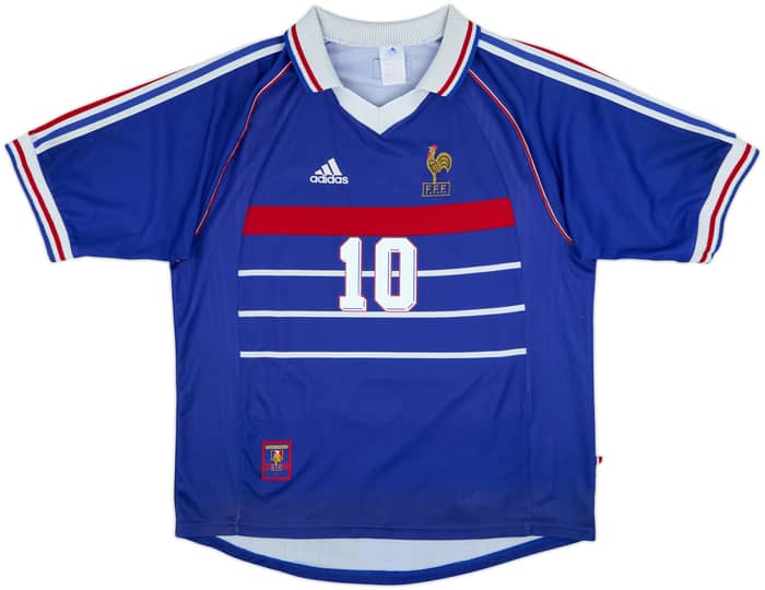1998-00 France Home Shirt Zidane #10 - 8/10 - (L)