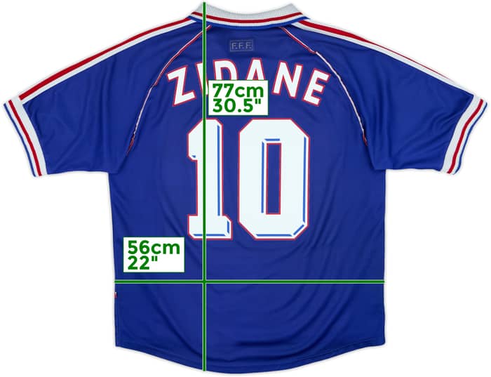 1998-00 France Home Shirt Zidane #10 - 8/10 - (L)