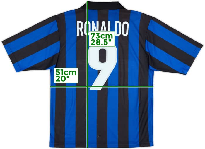 1998-99 Inter Milan Basic Home Shirt Ronaldo #9 - 9/10 - (S)