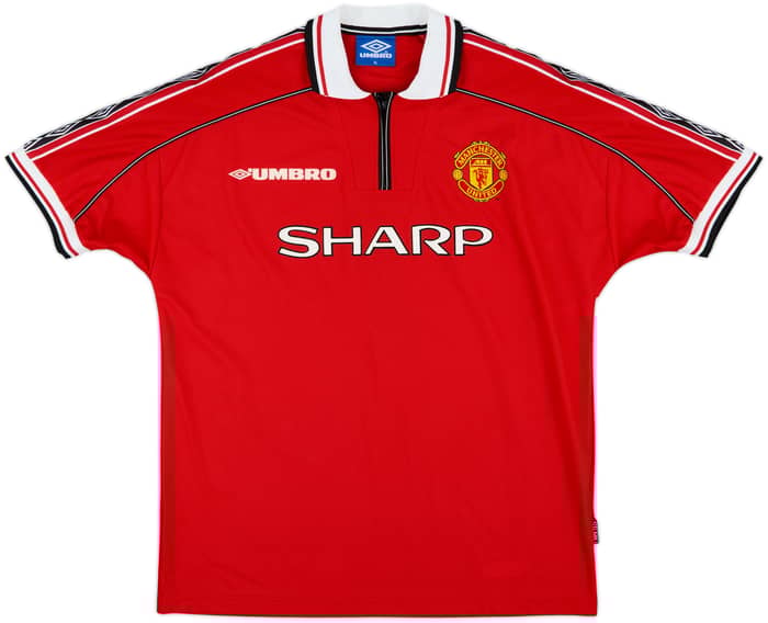 1998-00 Manchester United Home Shirt Beckham #7 - 8/10 - (XL)