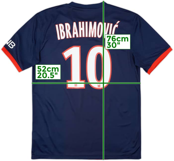 2013-14 Paris Saint-Germain Home Shirt Ibrahimovic #10 - 7/10 - (M)