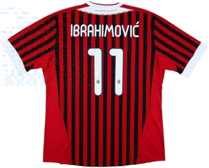 2011-12 AC Milan Home Shirt Ibrahimovic #11 - 6/10 - (XXL)