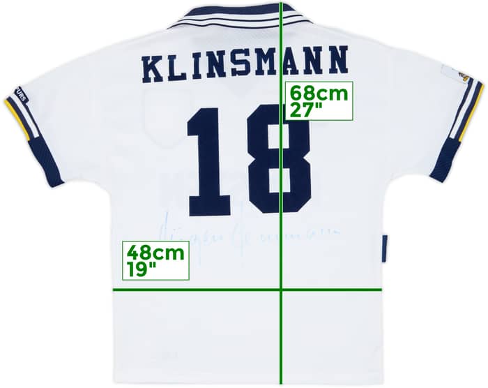 1993-95 Tottenham Home Shirt Klinsmann #18 - 7/10 - (S)