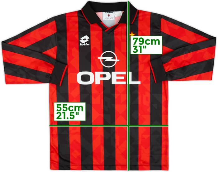 1994-95 AC Milan Home L/S Shirt - 6/10 - (L)
