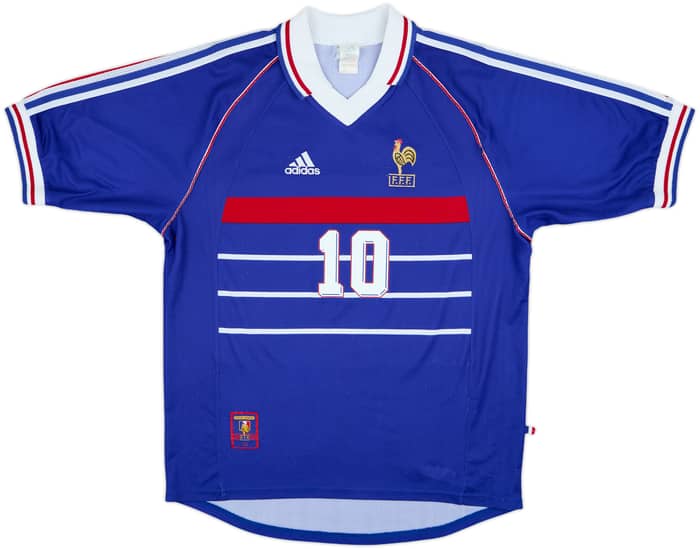 1998-00 France Home Shirt Zidane #10 - 8/10 - (M)