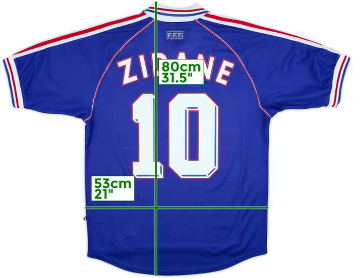 1998-00 France Home Shirt Zidane #10 - 8/10 - (M)