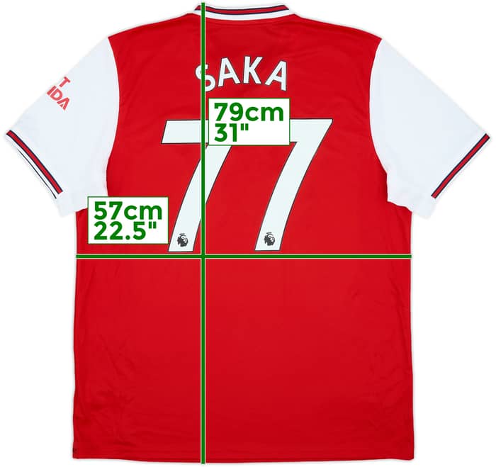 2019-20 Arsenal Home Shirt Saka #77 - 10/10 - (XL)