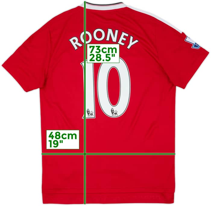 2015-16 Manchester United Home Shirt Rooney #10 - 7/10 - (M)