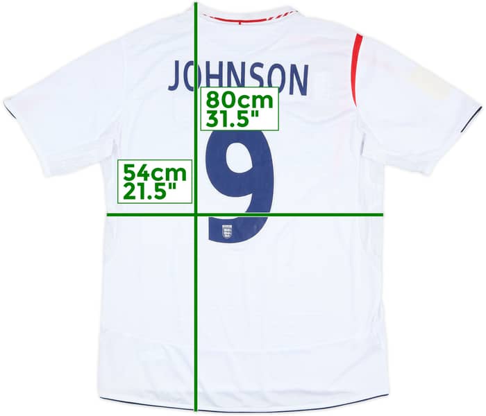 2005-07 England Player Issue Home Shirt Johnson #9 - 5/10 - (XL)