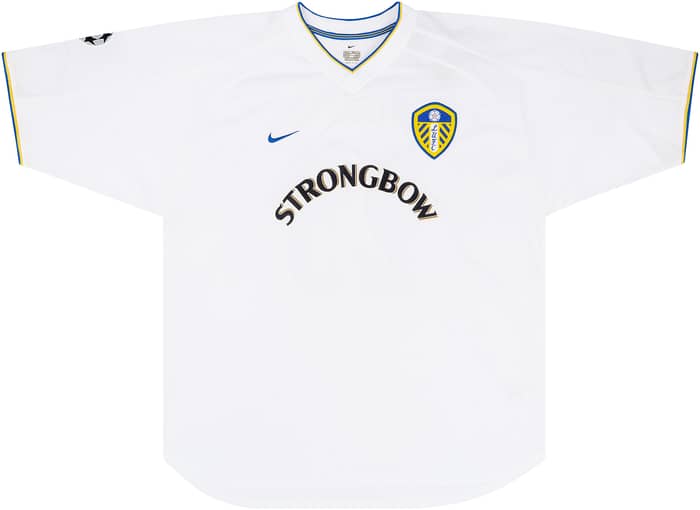 2000-01 Leeds United Match Issue Champions League Home Shirt Burns #25 (v Real Madrid)