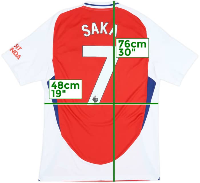 2024-25 Arsenal Home Shirt Saka #7 - 10/10 - (M)
