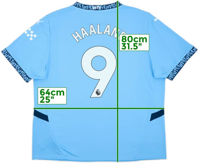 2024-25 Manchester City Home Shirt Haaland #9 - 9/10 - (XXL)