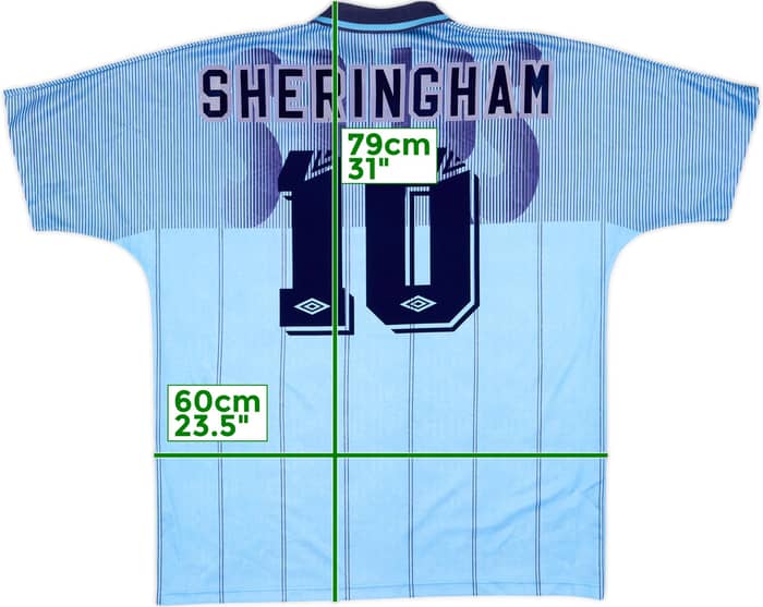1991-94 Tottenham Third Shirt Sheringham #10 - 9/10 - (XL)