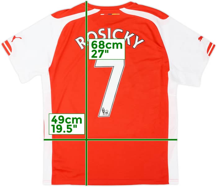 2014-15 Arsenal Home Shirt Rosicky #7 - 6/10 - (M)