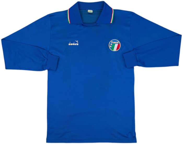 1986-91 Italy Home L/S Shirt - 7/10 - (L)
