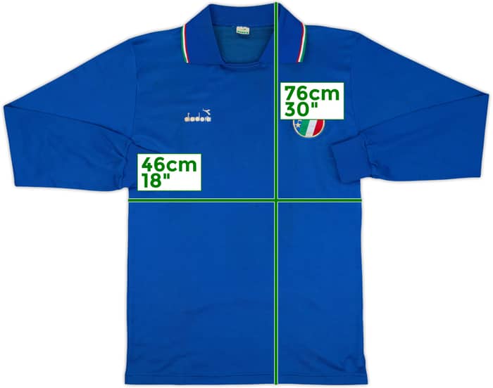1986-91 Italy Home L/S Shirt - 7/10 - (L)