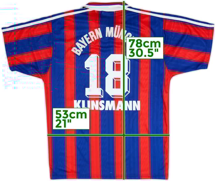 1995-97 Bayern Munich Home Shirt Klinsmann #18 - 6/10 - (M)