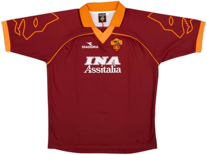 1999-00 Roma Basic Home Shirt - 8/10 - (XL.Boys)