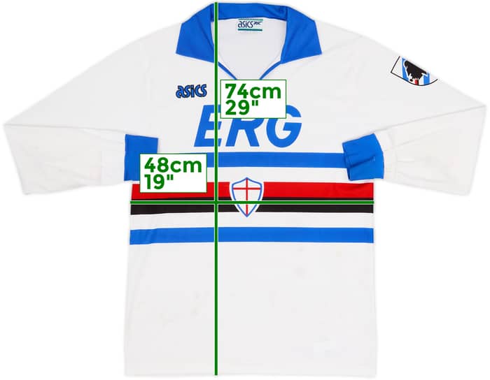 1991-92 Sampdoria Away L/S Shirt #10 - 4/10 - (M)