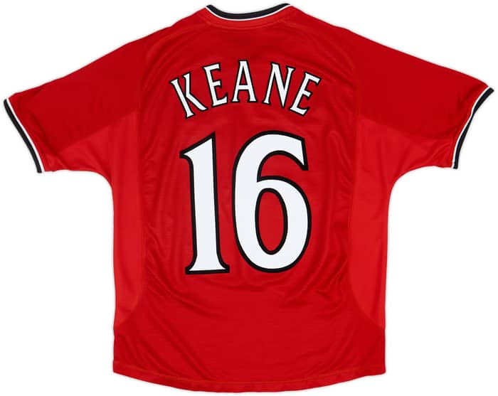 2000-02 Manchester United Home Shirt Keane #16 - 9/10 - (XL.Boys)