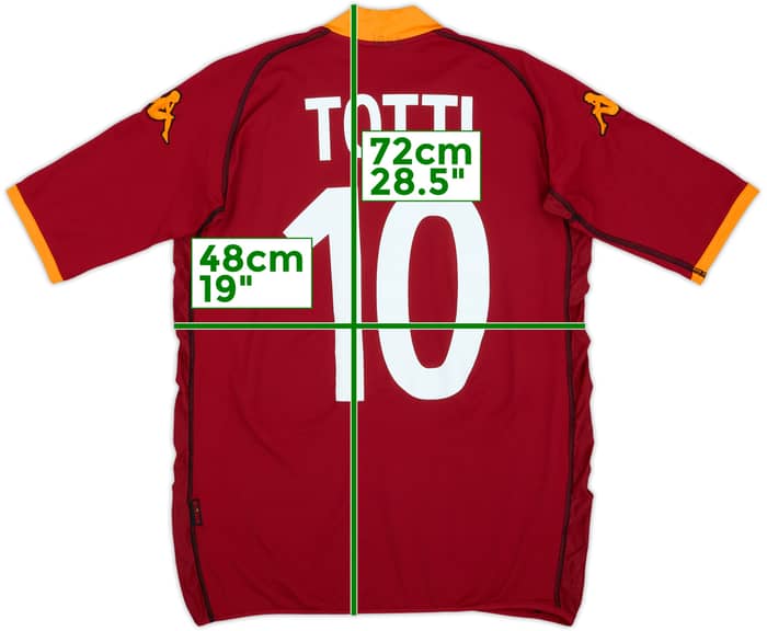 2002-03 Roma Home Shirt Totti #10 - 7/10 - (L)