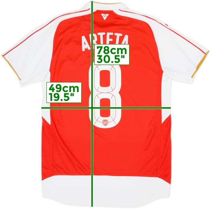 2015-16 Arsenal Camiseta Local Arteta #8 - 8/10 - (M)