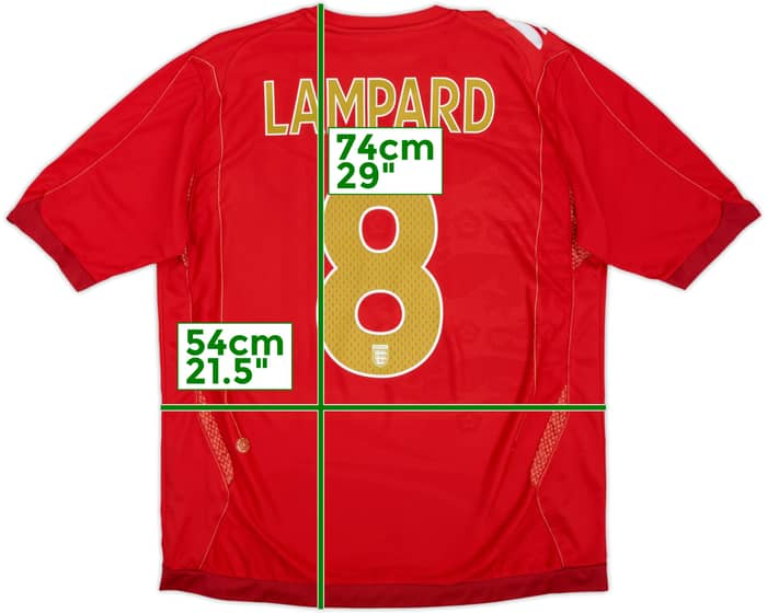 2006-08 England Away Shirt Lampard #8 - 5/10 - (L)