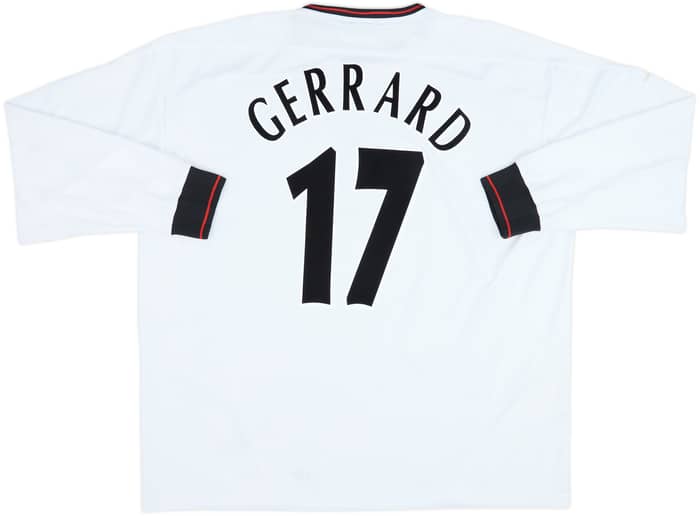 2003-04 Liverpool Visitante L/S Camiseta Gerrard #17 - 8/10 - (XXL)