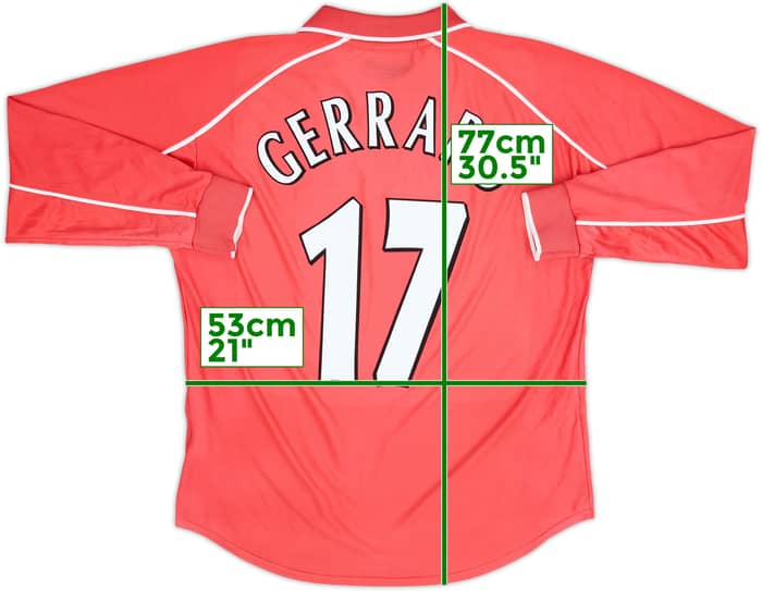 Camiseta de local del Liverpool 2000-02 de manga larga Gerrard #17 - 5/10 - (L)