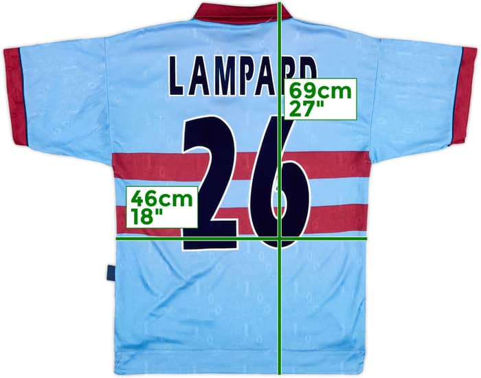 1995-97 West Ham Centenary Away Shirt Lampard #26 - 8/10 - (S)