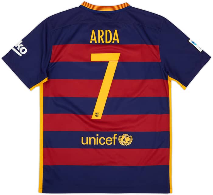 2015-16 Barcelona Home Shirt Arda #7 - 8/10 - (M)