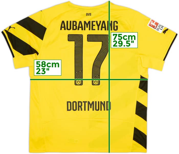 2014-15 Borussia Dortmund Home Shirt Aubameyang #17 - 6/10 - (XL)