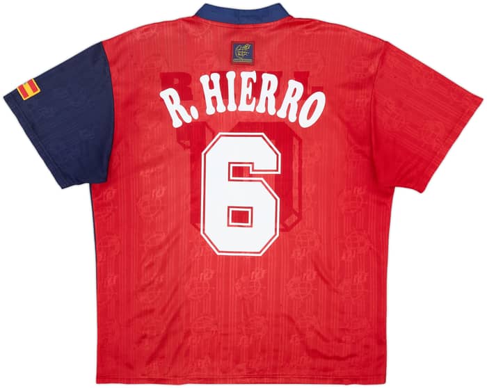 1996-98 Spain Home Shirt R.Hierro #6 - 4/10 - (XL)