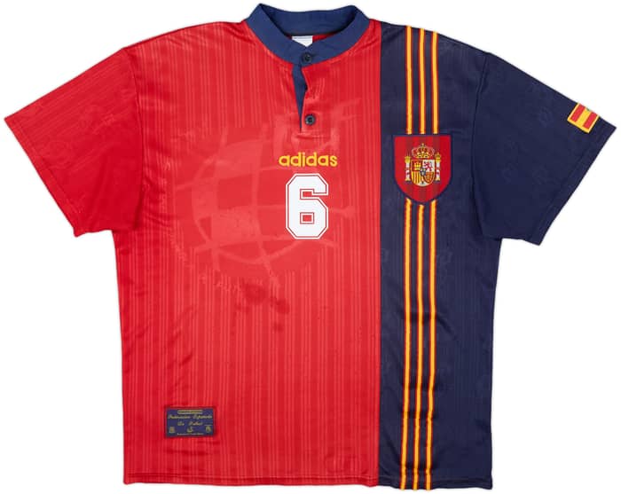 1996-98 Spain Home Shirt R.Hierro #6 - 4/10 - (XL)