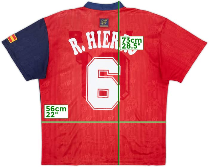 1996-98 Spain Home Shirt R.Hierro #6 - 4/10 - (XL)