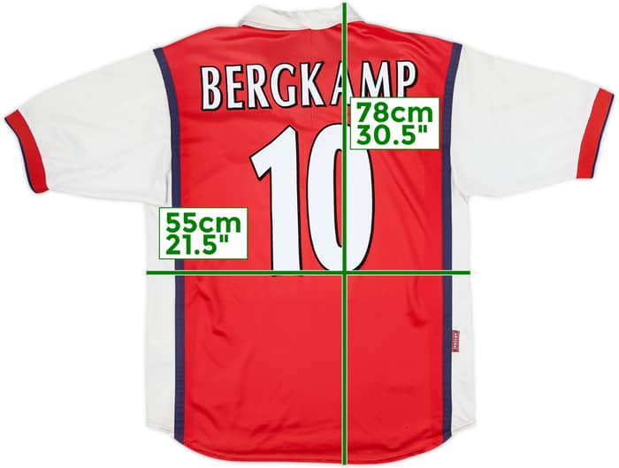 1998-99 Arsenal Home Shirt Bergkamp #10 - 7/10 - (M)