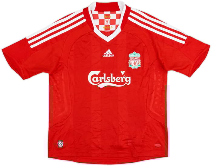 2008-10 Liverpool Home Shirt Gerrard #8 - 6/10 - (XL.Boys)