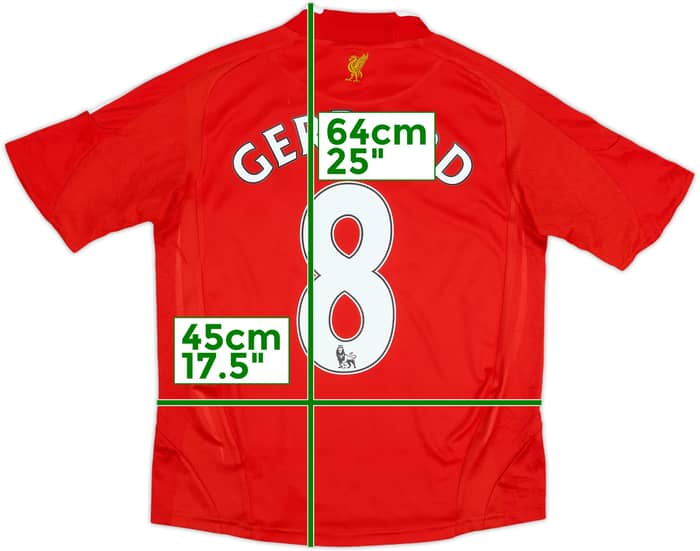 2008-10 Liverpool Home Shirt Gerrard #8 - 6/10 - (XL.Boys)