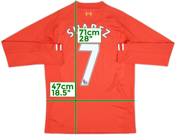 2013-14 Liverpool Home L/S Shirt Suarez #7 - 5/10 - (S)